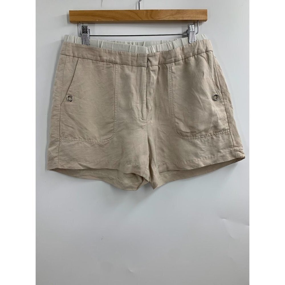 Anthropologie The Korner Women's High‎ Waisted Linen Blend Shorts Size 8